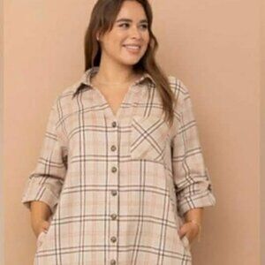 Cozy Co. by Cozy Casual Plaid Shacket Dress Women's size Large